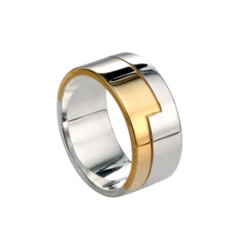 Mens Gold and Silver Ring